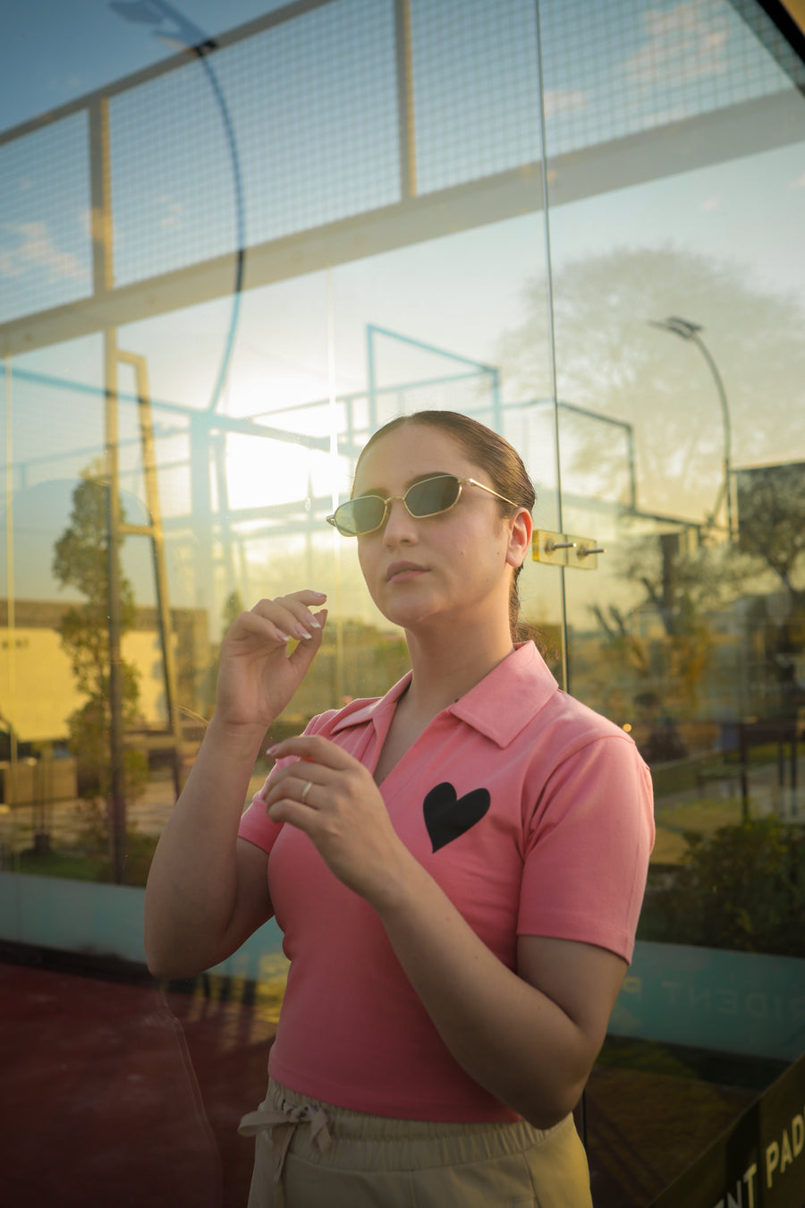 Minimal Heart Polo Crop Top